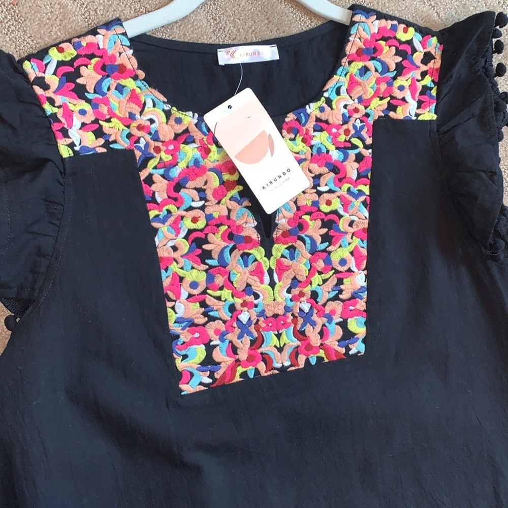 Kirundo Embroidered Ruffle Mini Dress‎ - Picture 9 of 17